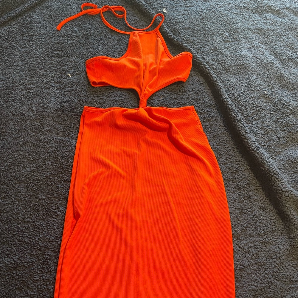 Cut out orange dress